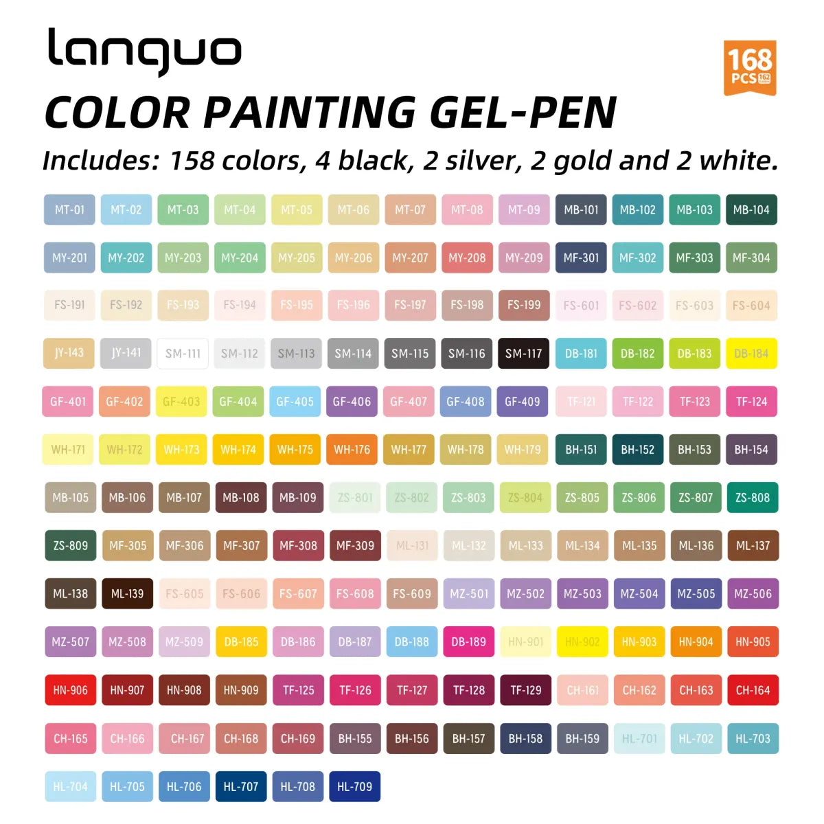 Languo – Trousse 168 Stylos Gel 0,6mm – vue 3 | ColoBloom