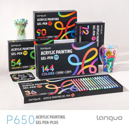 Languo – Stylo Gel Plus 1mm | ColoBloom – Stylos gel acrylique 1mm version PLUS : flux optimisé, réservoir XL, jusqu'à 144 couleurs.