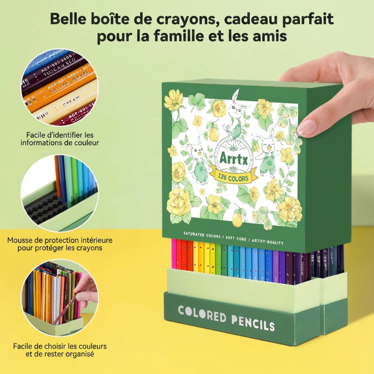 Coffret des 126 crayons de couleur Arrtx, présenté comme une idée cadeau créative