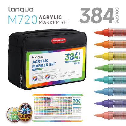 Languo – 384 Marqueurs Acrylique – Sacoche | ColoBloom