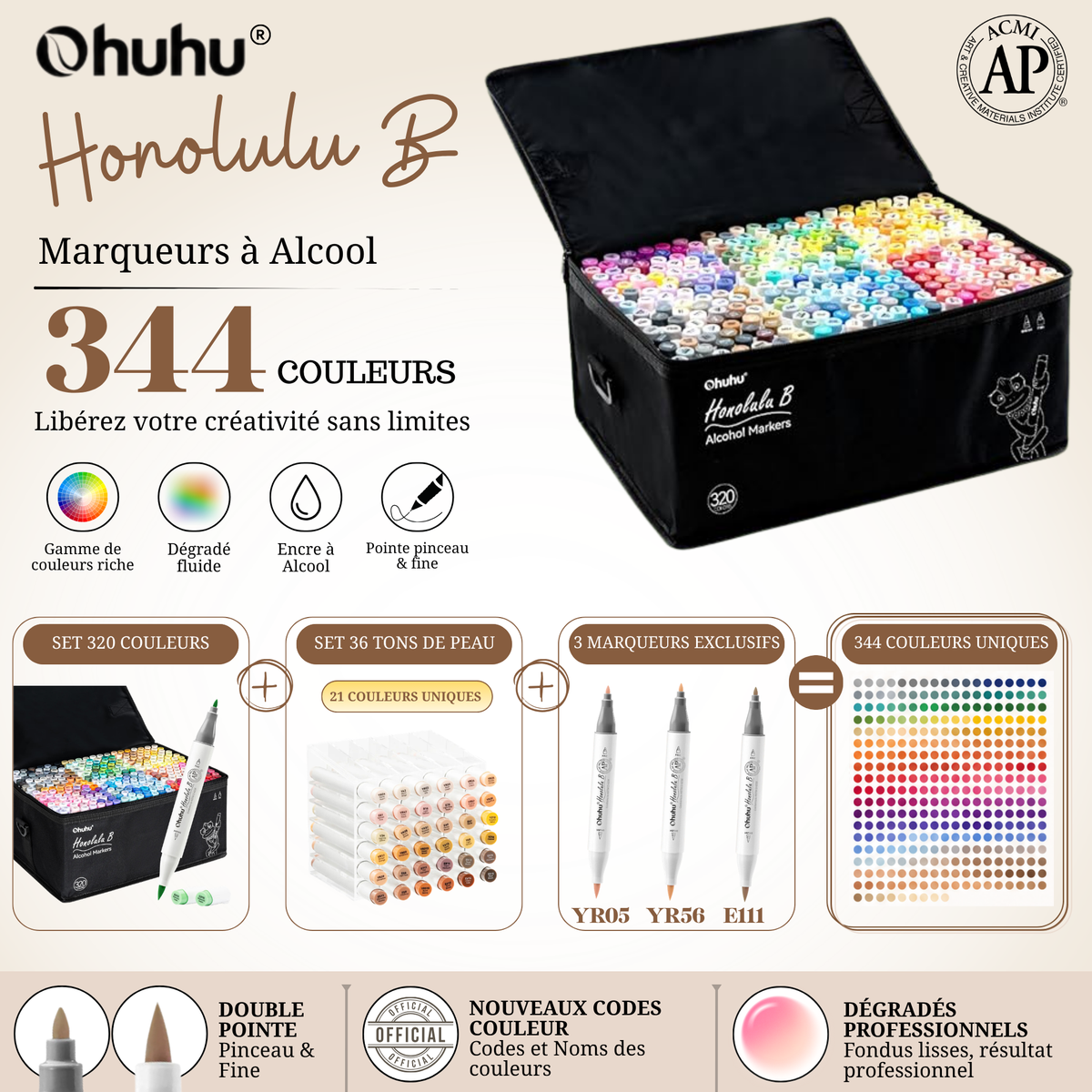 Ohuhu Honolulu B – Collection 344 couleurs | ColoBloom