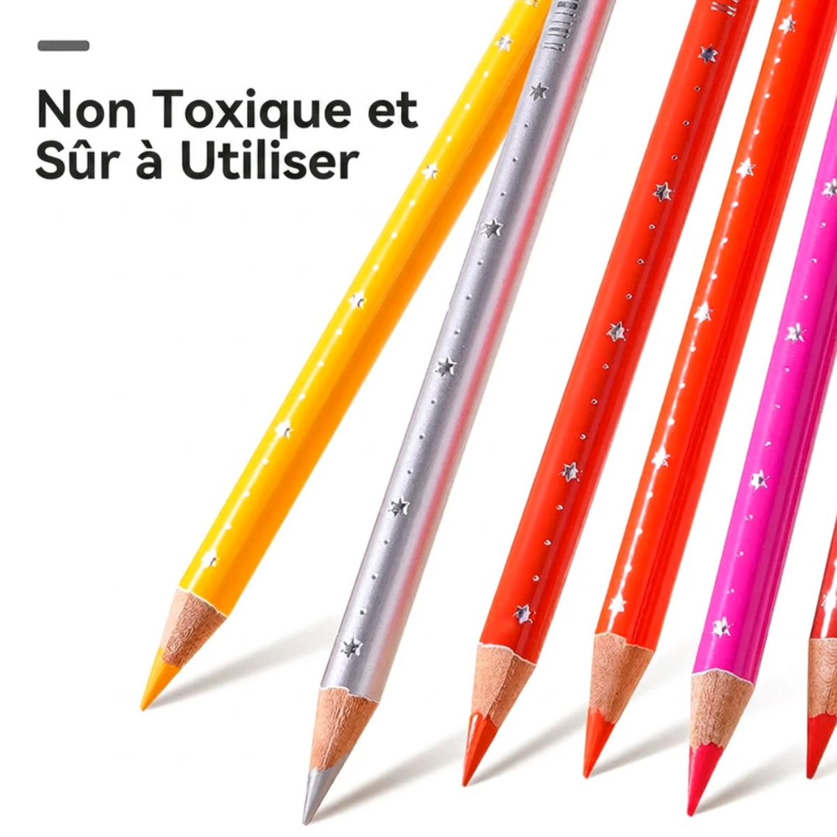 Gros plan sur des crayons de couleur Arrtx à mine tendre non toxique