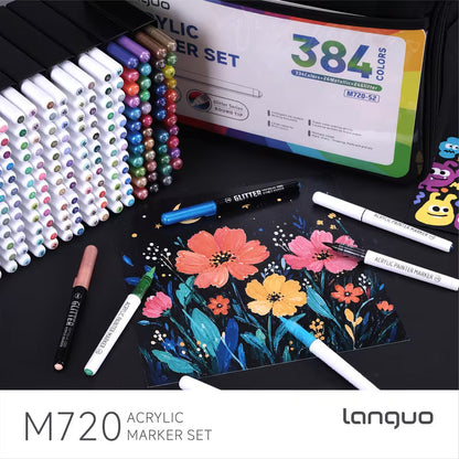 Languo – 384 Marqueurs Acrylique – Sacoche | ColoBloom