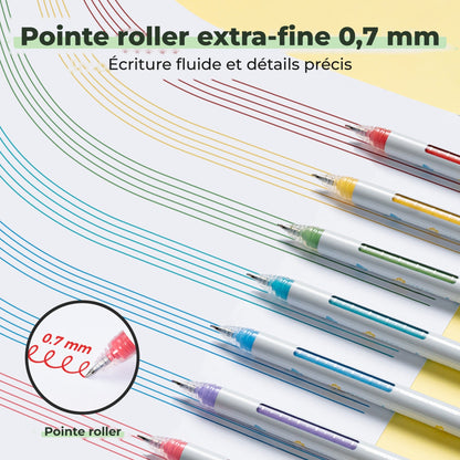 Pointe roller extra-fine 0,7 mm des stylos acryliques Ohuhu Wai Momi, pour une écriture fluide et des détails précis
