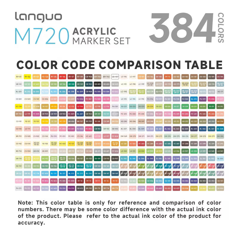 Languo – 384 Marqueurs Acrylique – Sacoche | ColoBloom